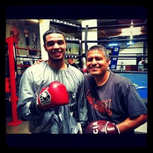 Cleveland's Eduardo Alicea & Robert Garcia take a break from training
